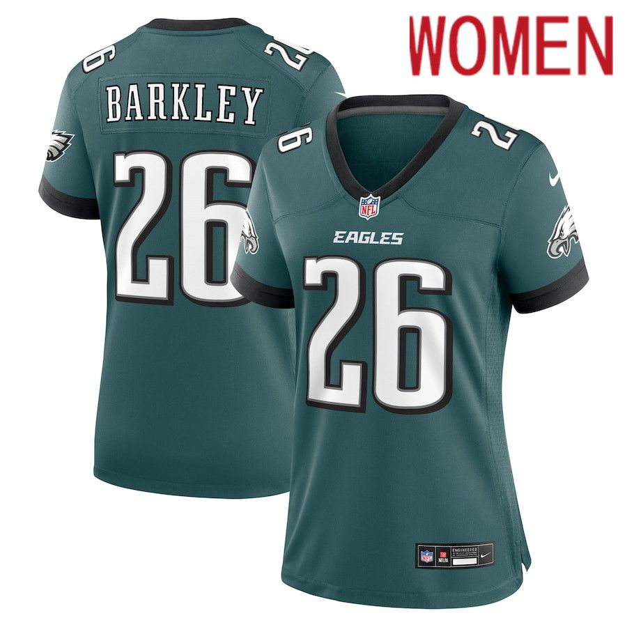 Women Philadelphia Eagles 26 Saquon Barkley Nike Midnight Green Game Player NFL Jersey
